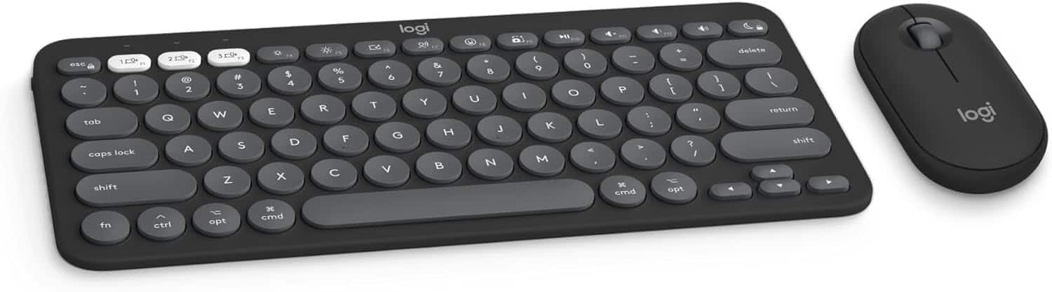 Logitech - Pebble 2 Mouse and Keyboard Combo for Mac - Tonal Graphite