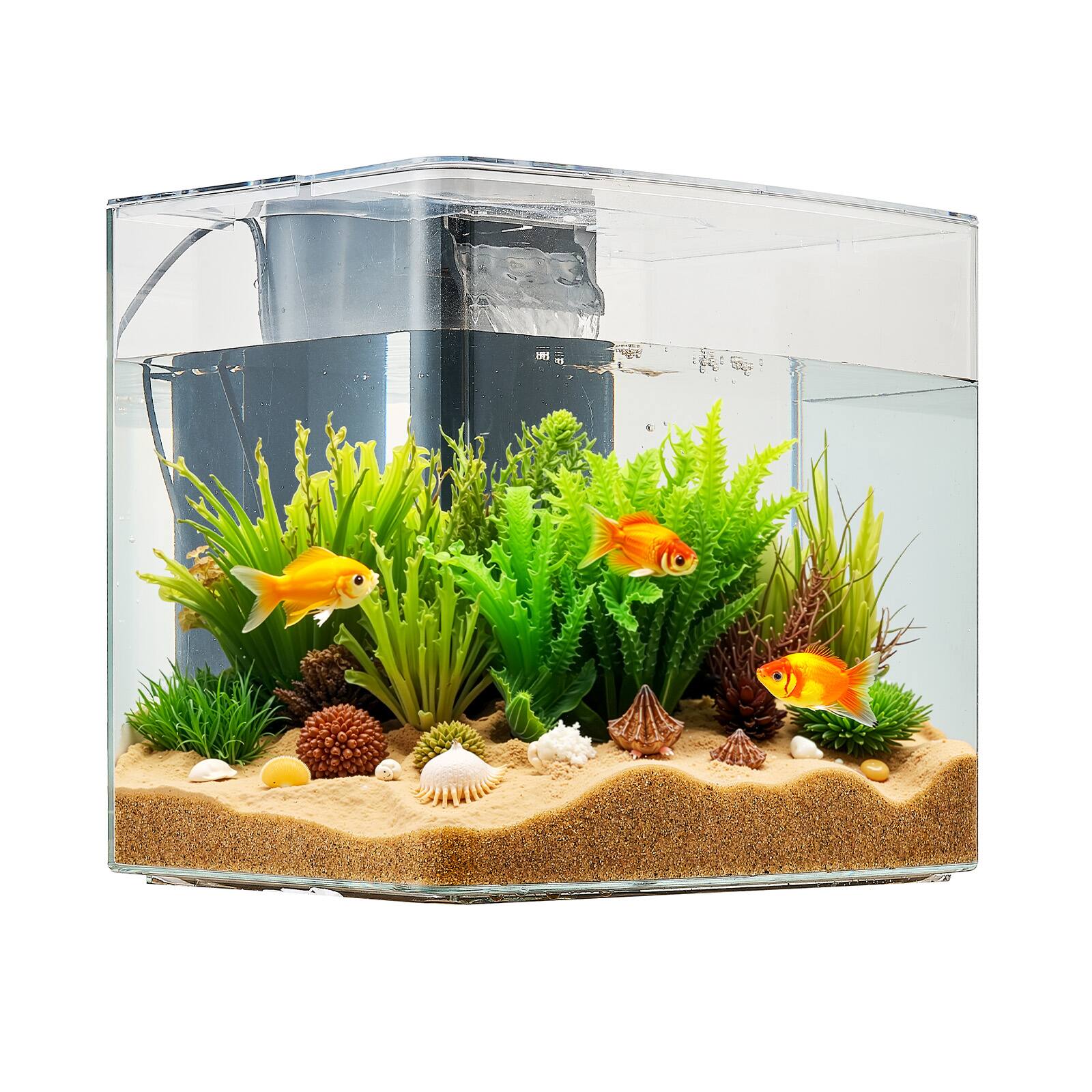 Alt View 4. HOMLUX - 3.5 Gallon Fish Tank Aquarium Smart Arch Clear GPPS 3 Color Self Cleaning - Black.