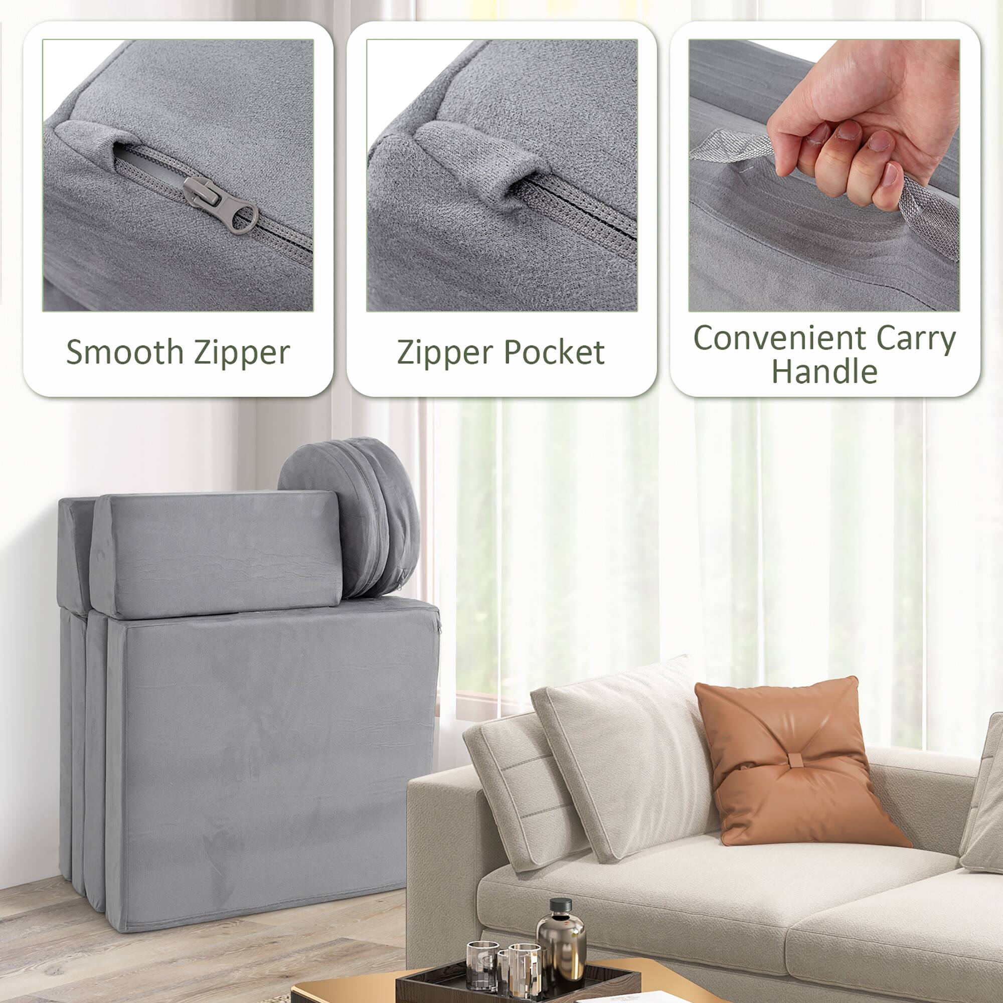 Smooth Zipper  
Zipper Pocket  
Convenient Carry Handle