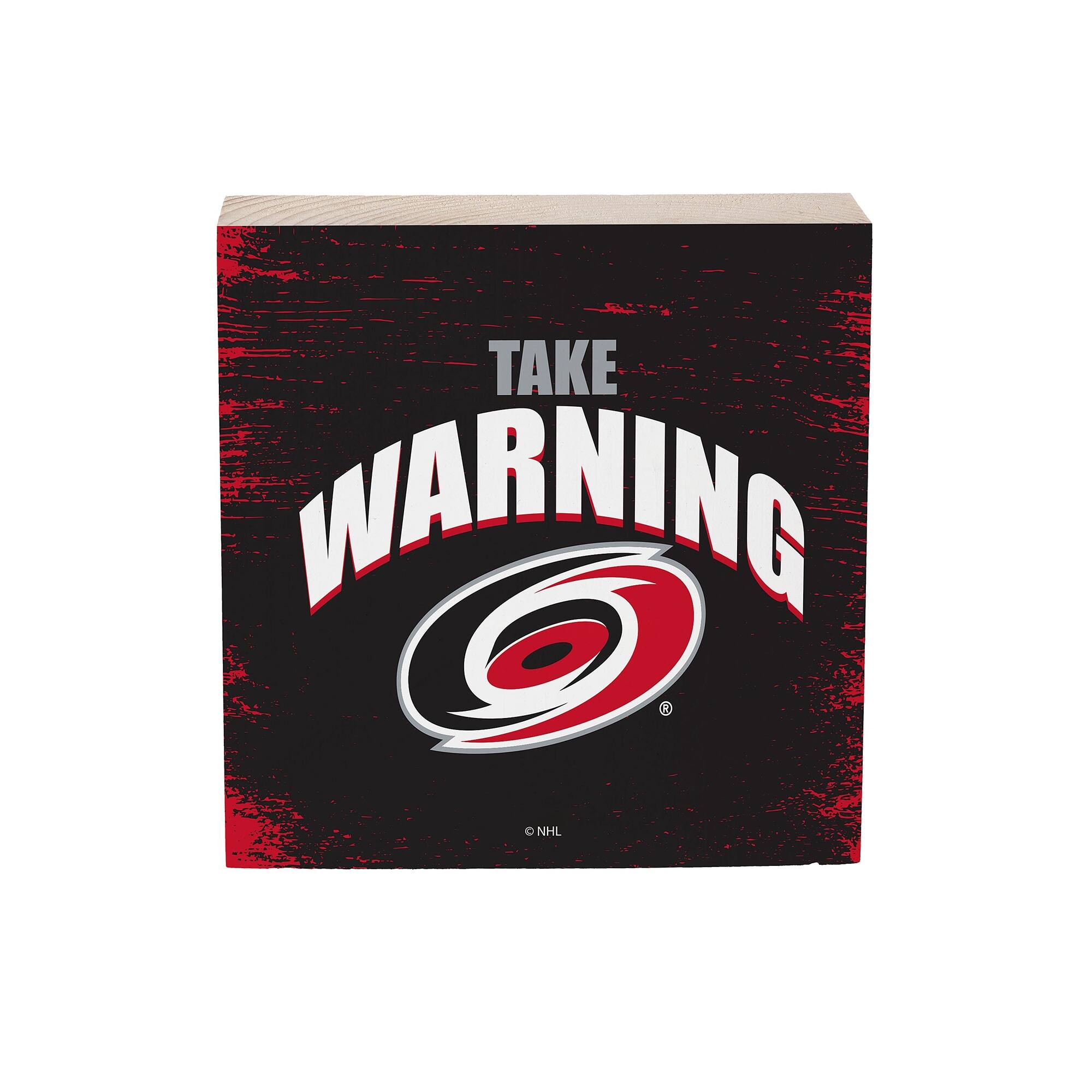 Carolina Hurricanes 6" Square Fan Chant Wood Block Shelf Sign