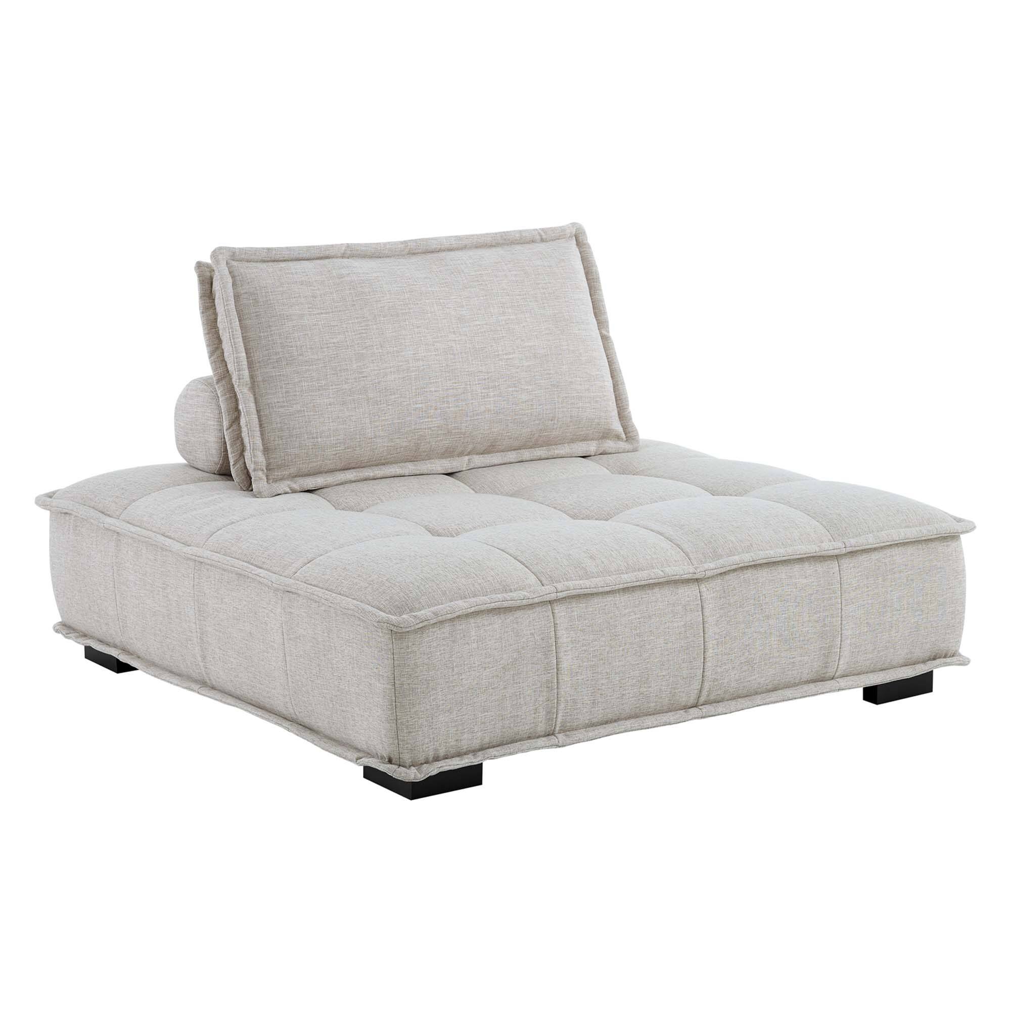 Angle. Modway - Saunter Tufted Fabric Armless Chair by Modway - Beige.