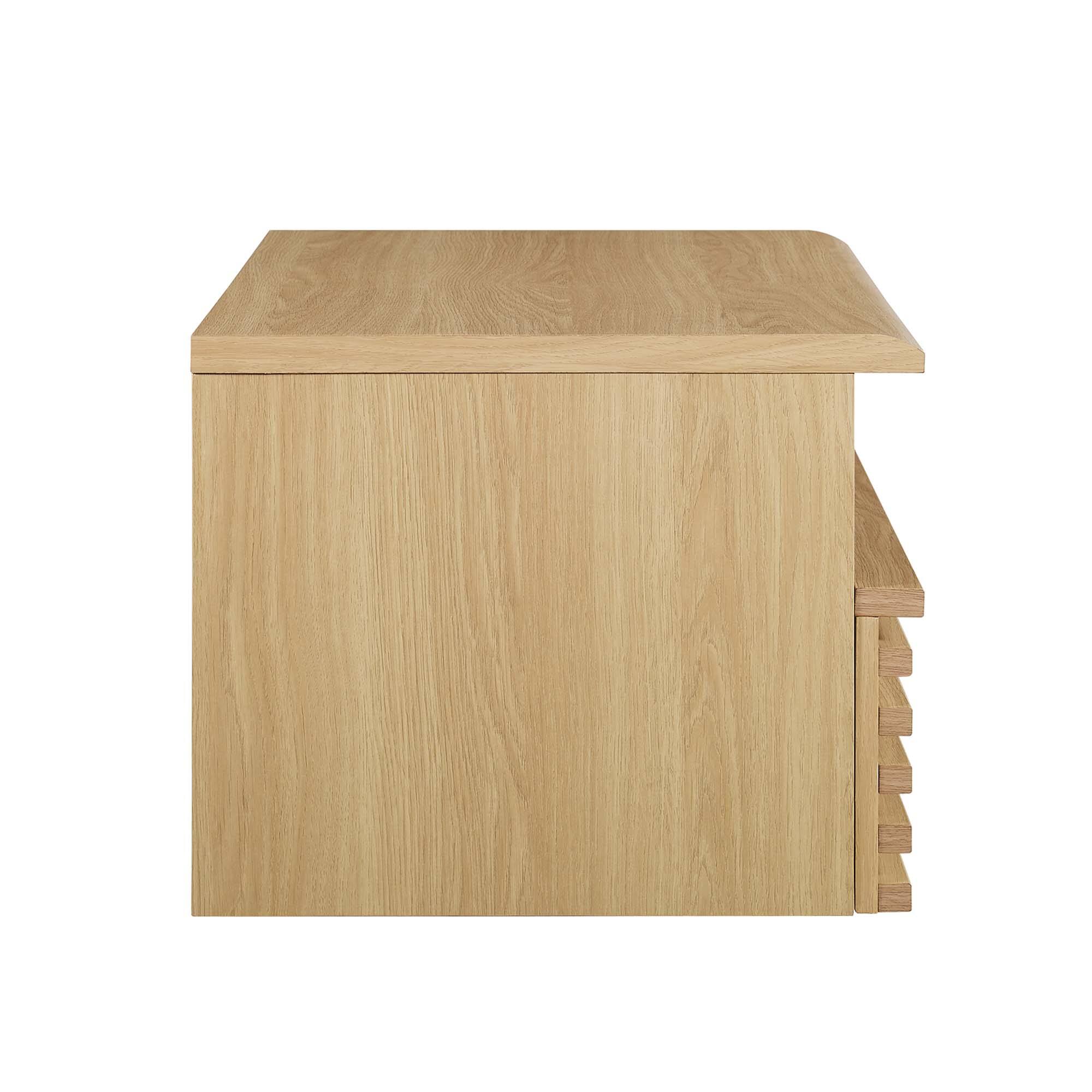 Alt View 2. Modway - Render Wall-Mount Nightstand by Modway - Oak.