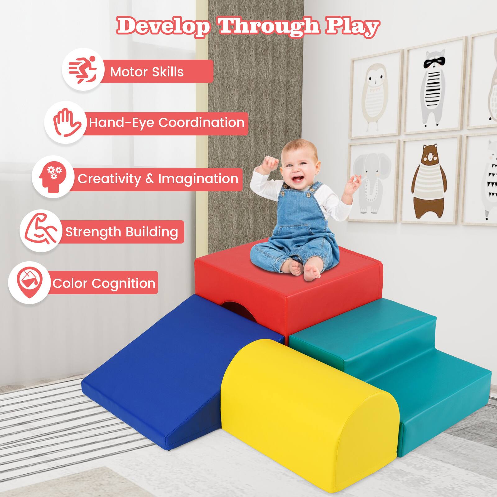 Develop Through Play

- Motor Skills
- Hand-Eye Coordination
- Creativity & Imagination
- Strength Building
- Color Cognition