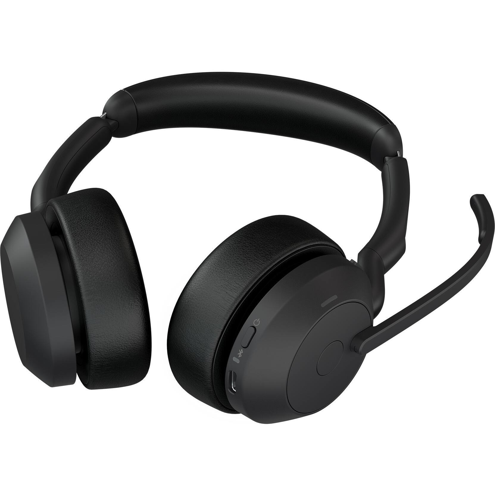 Alt View 8. Jabra - Jabra Evolve2 55 Headset - Stereo - Wireless - Bluetooth - 98.4 ft - 20 Hz to 20 kHz - On-ear - Binaural - Supra-aural - Black.
