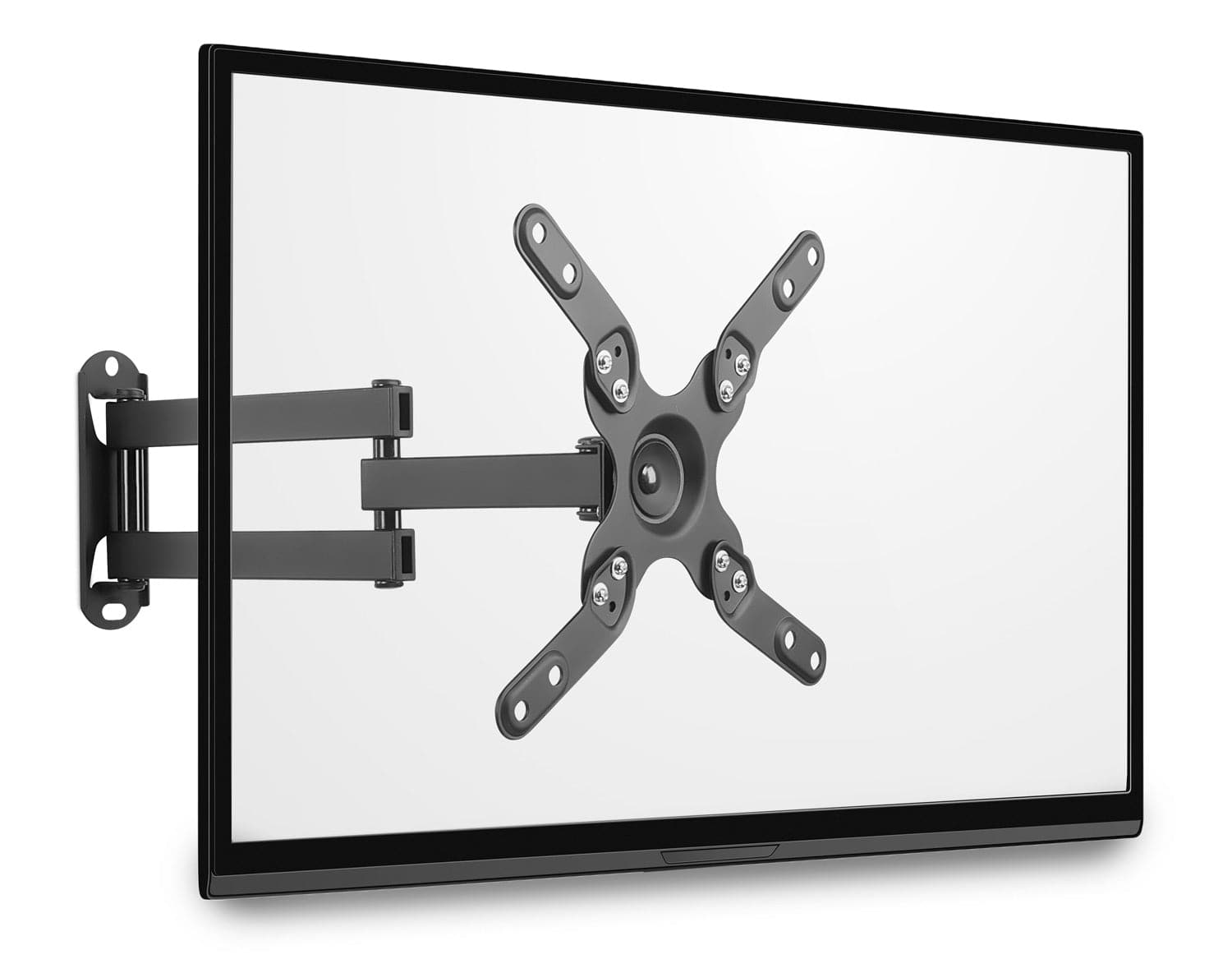 Angle. Mount-It! - Universal Swivel TV Wall Mount for 27–43" Screens – Full Motion, Single Stud Install, VESA Compatible - Black.