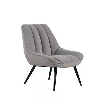 Front. New Classic Furniture - Astrid Metal and Fabric Accent Chair in Gray - Grey.