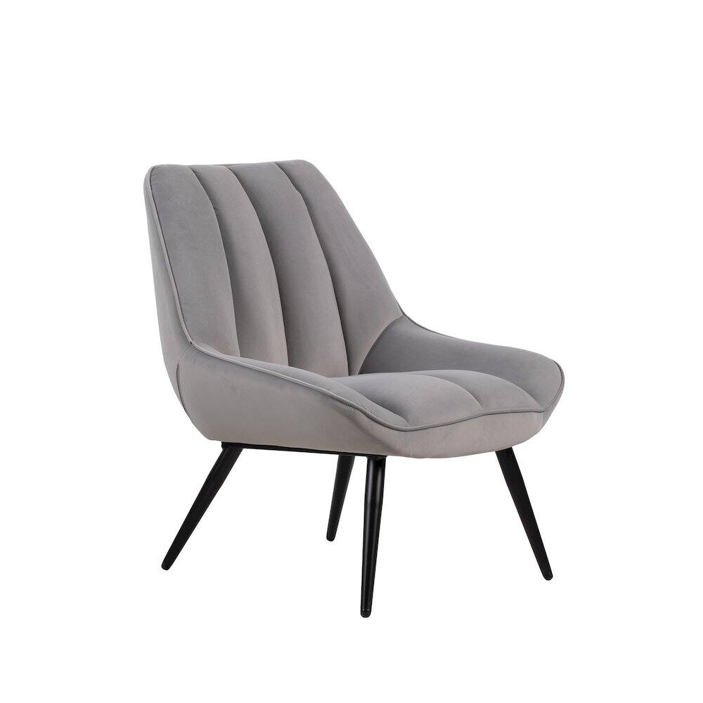 Front. New Classic Furniture - Astrid Metal and Fabric Accent Chair in Gray - Grey.