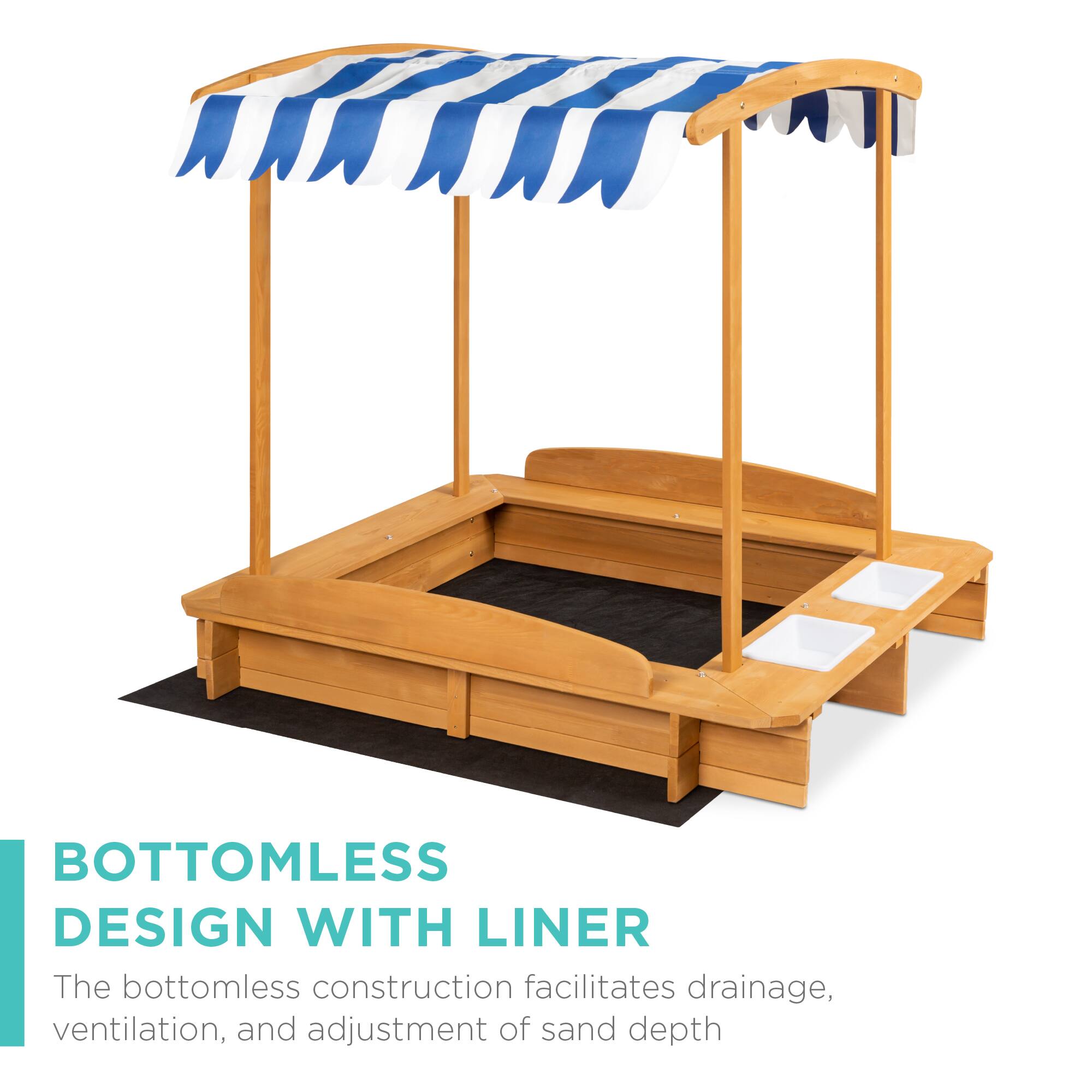 BOTTOMLESS DESIGN WITH LINER

The bottomless construction facilitates drainage, ventilation, and adjustment of sand depth.