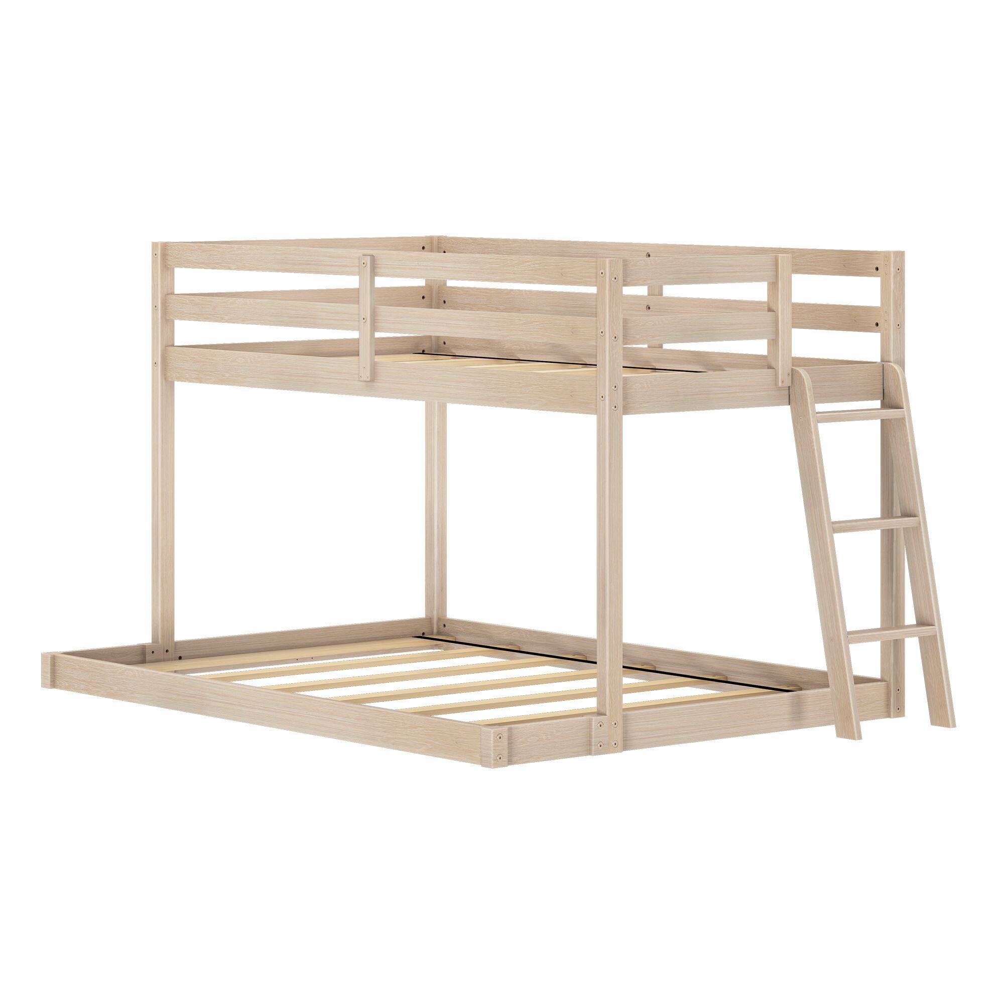 Alt View 2. Grain & Grove - Bear Plywood Twin/Full Low Bunk, Embossed Natural - Natural.