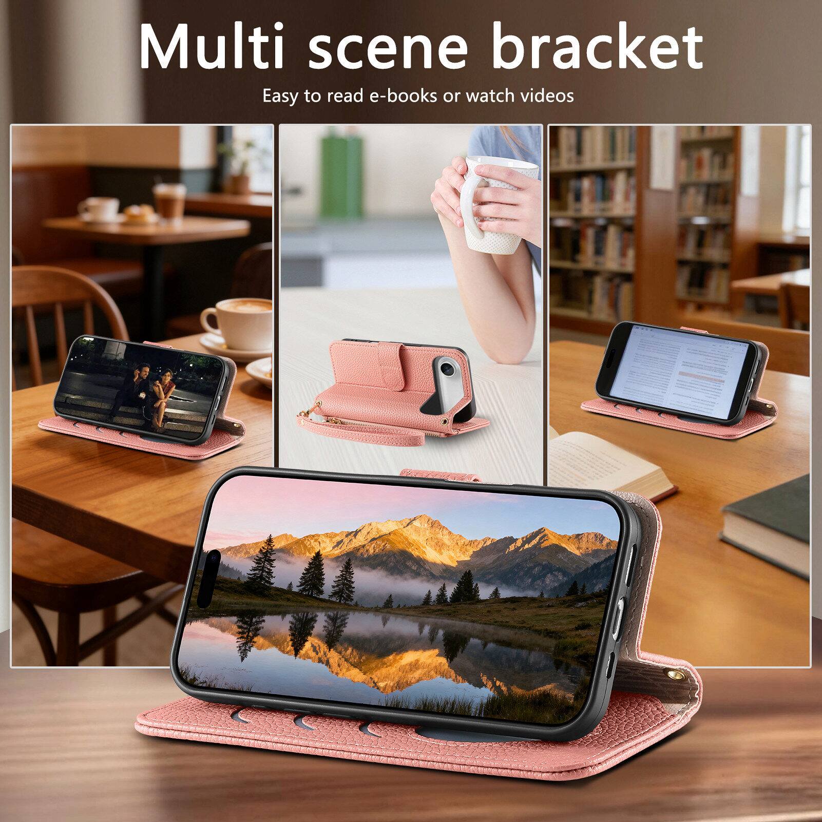 Multi scene bracket  
Easy to read e-books or watch videos