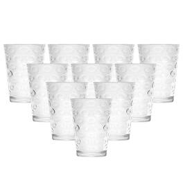 Jay Import - Double Circle Set Of 10 - 7 OZ. Juice Glasses - Clear