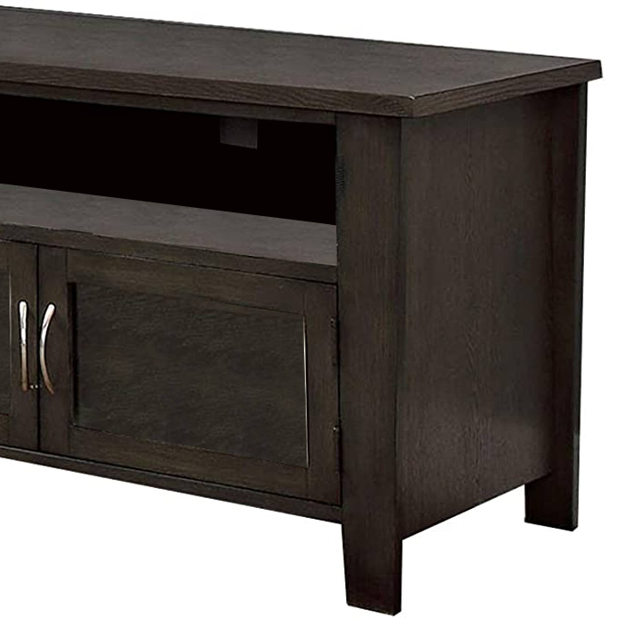 Alt View 1. Manhattan Lane - 72" Wooden TV Stand With 2 Cabinets and 2 Open Shelves - Brown.