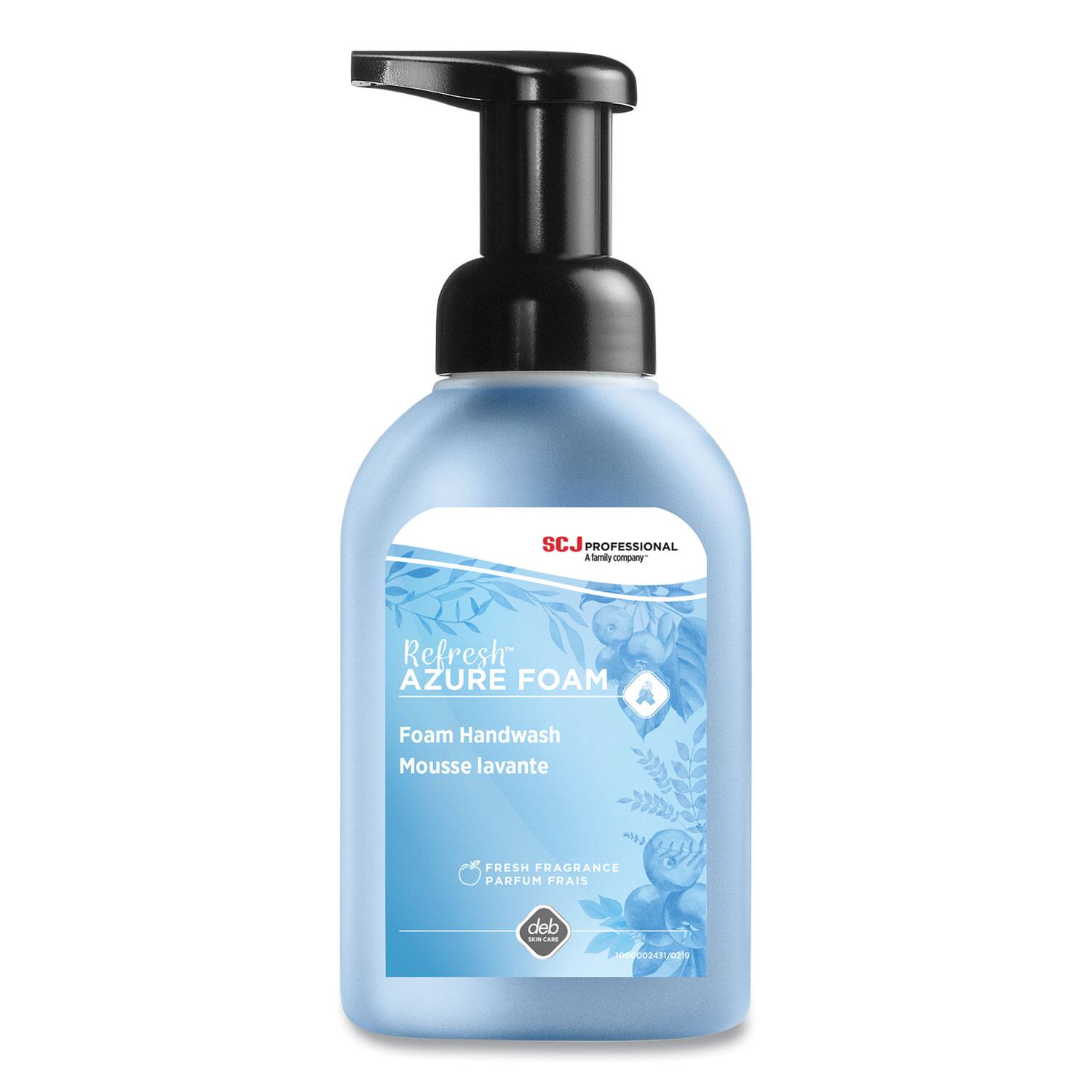 SCJ PROFESSIONAL  
A family-company  

Refresh  
AZURE FOAM  
Foam Handwash  
Mousse lavante  

FRESH FRAGRANCE  
PARFUM FRAIS  

de -..  
Code 02203 2d1