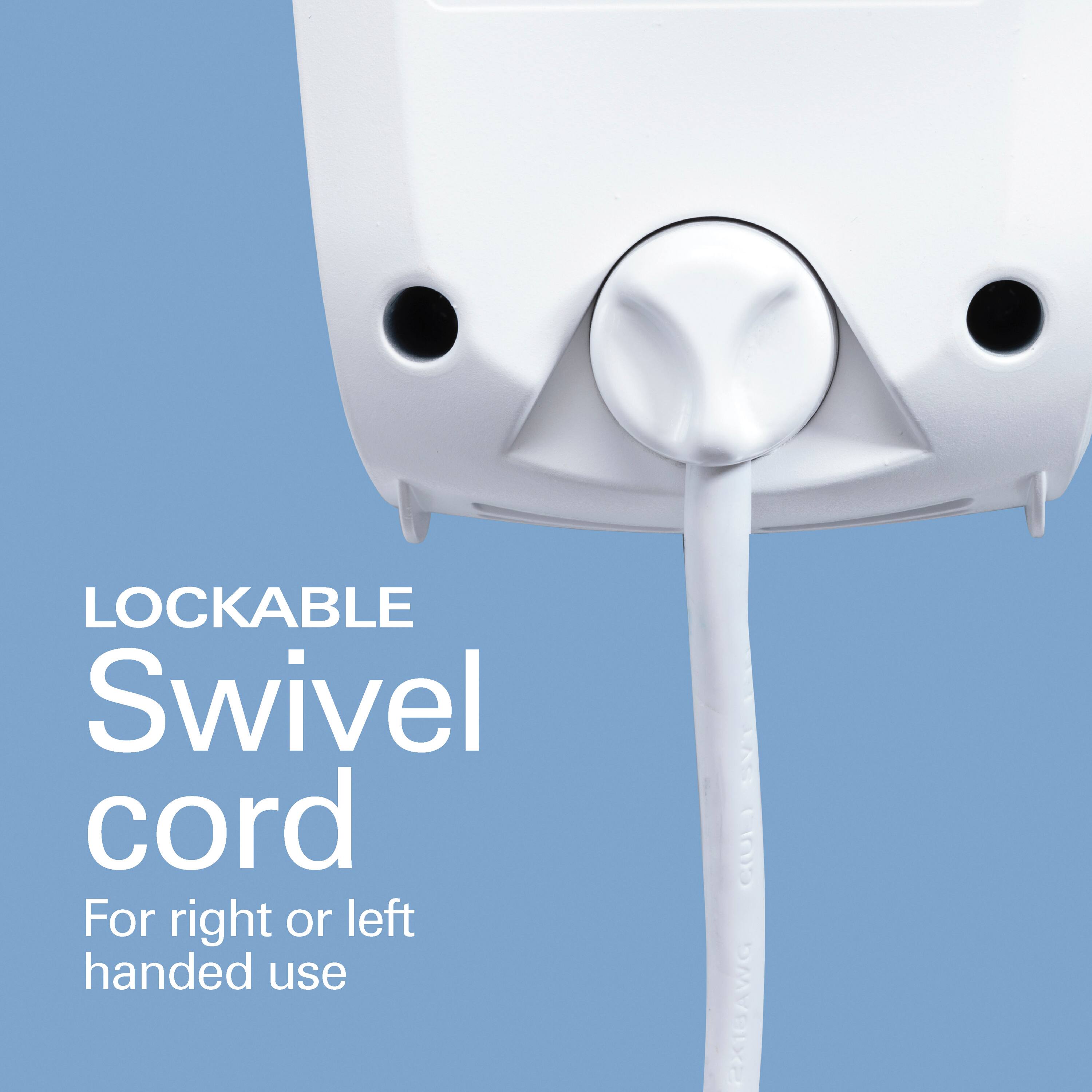 LOCKABLE Swivel cord  
For right or left handed use