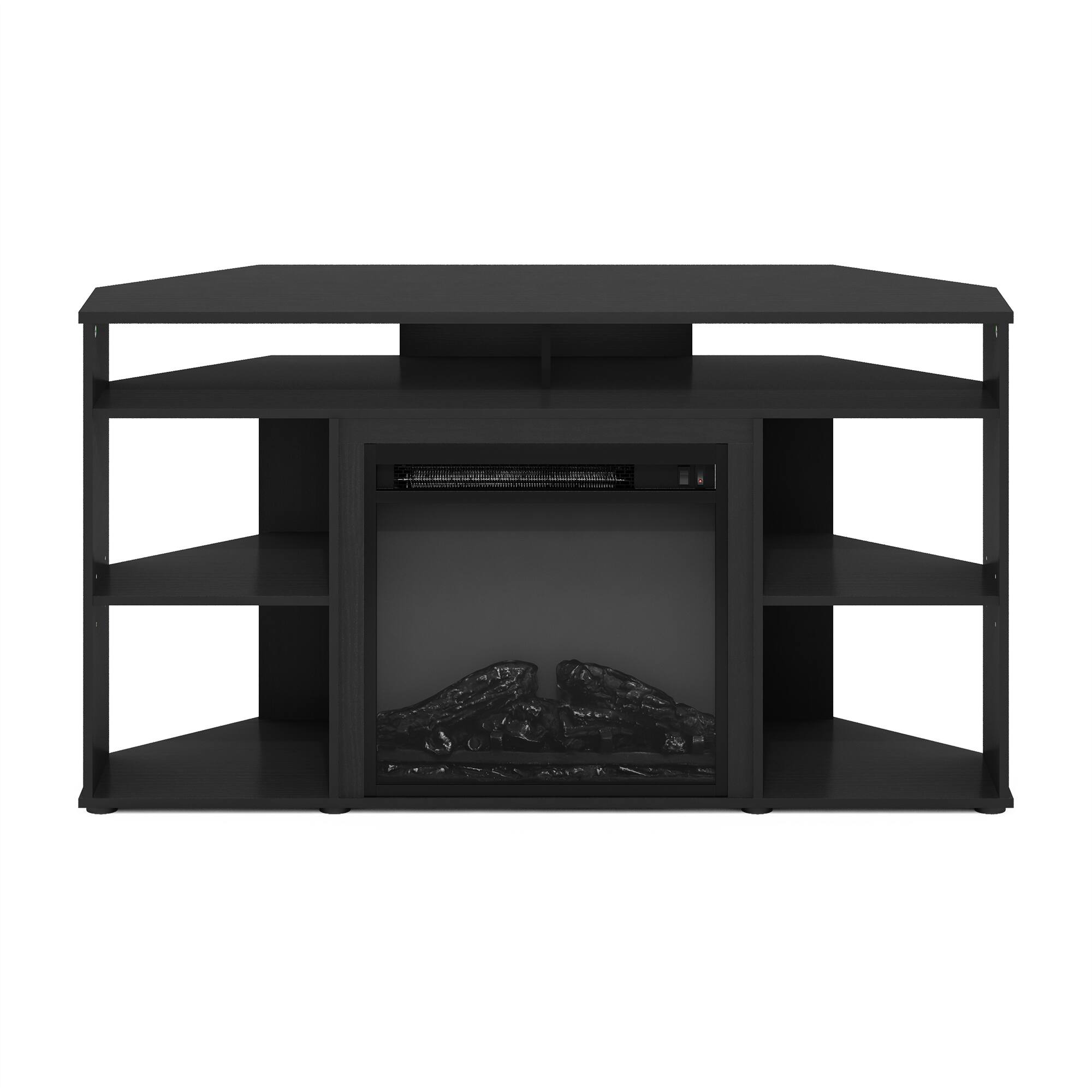 Alt View 2. Furinno - Jensen Corner TV Stand with Fireplace for TV up to 55 Inches - Americano.