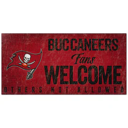 Fan Creations - Tampa Bay Buccaneers 6" x 12" Fans Welcome Sign - Multicolor