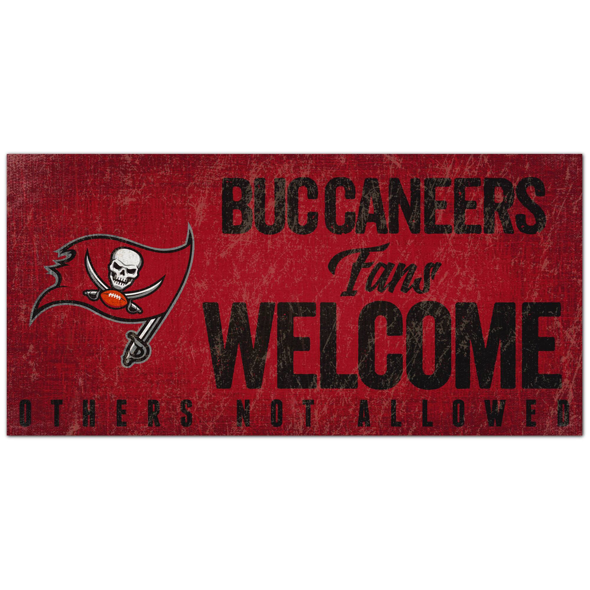 Tampa Bay Buccaneers 6" x 12" Fans Welcome Sign