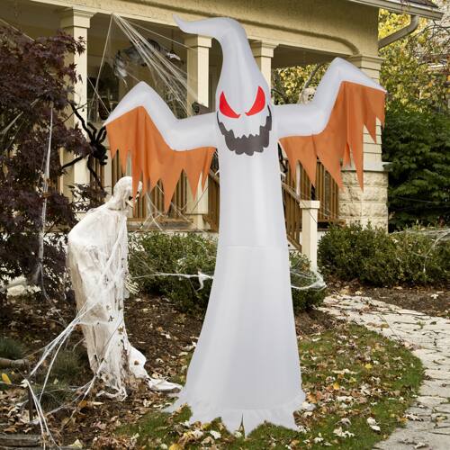 Alt View 9. Winado - 12FT Halloween Inflatable Giant Ghost Holiday Decoration with Build-in LED Lights Blow Up for Indoor Outdoor Garden Lawn - White.