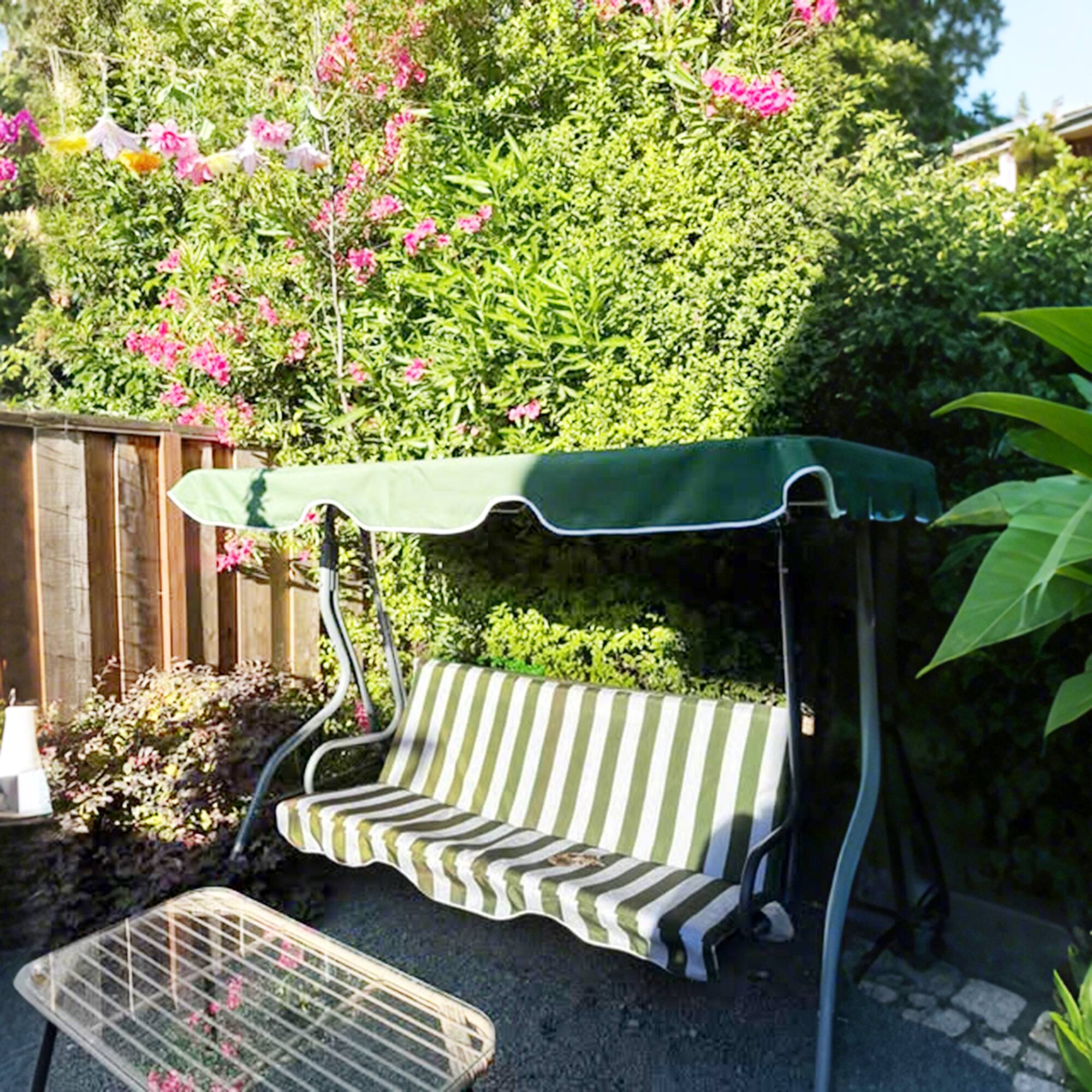 Alt View 8. Outsunny - Porch Swing with Canopy Outdoor Patio Swing Chair, Steel Frame, Cushions.