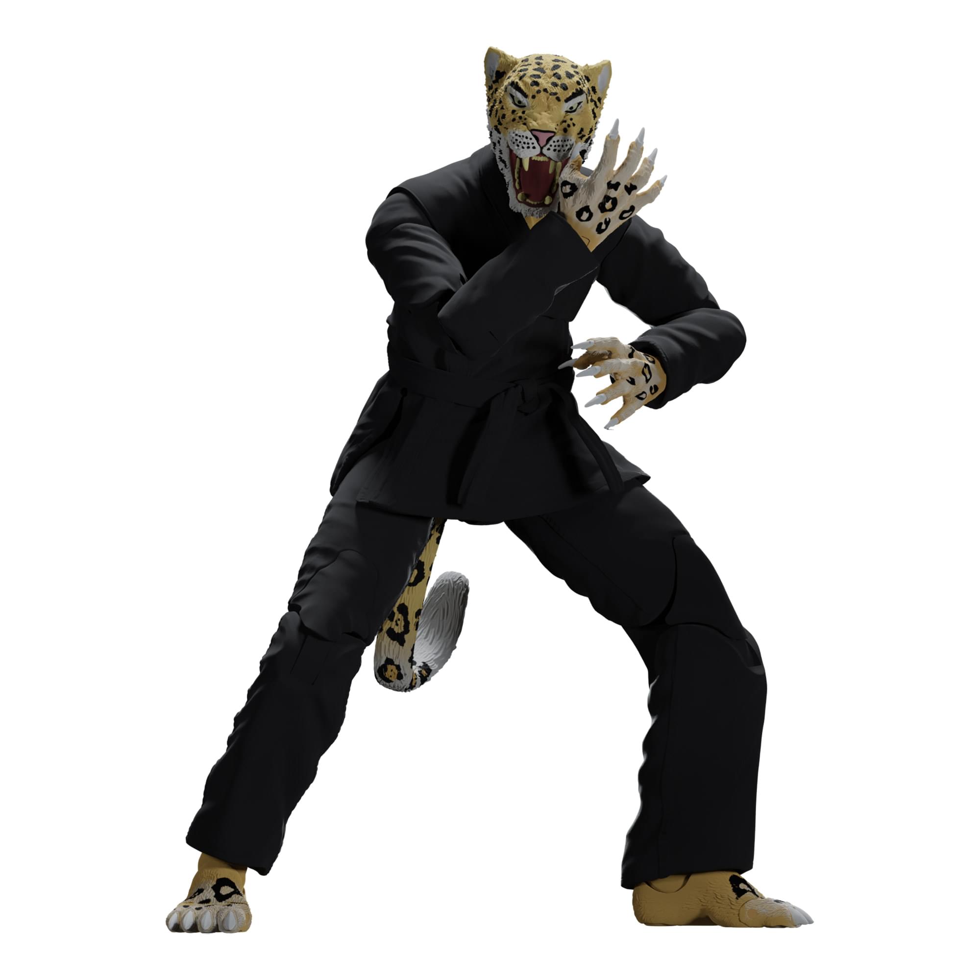 Alt View 1. Icon Heroes - Zoo Jitsu Fighters 6 Inch Action Figure | Jairo the Jaguar with Black Gi - Black.