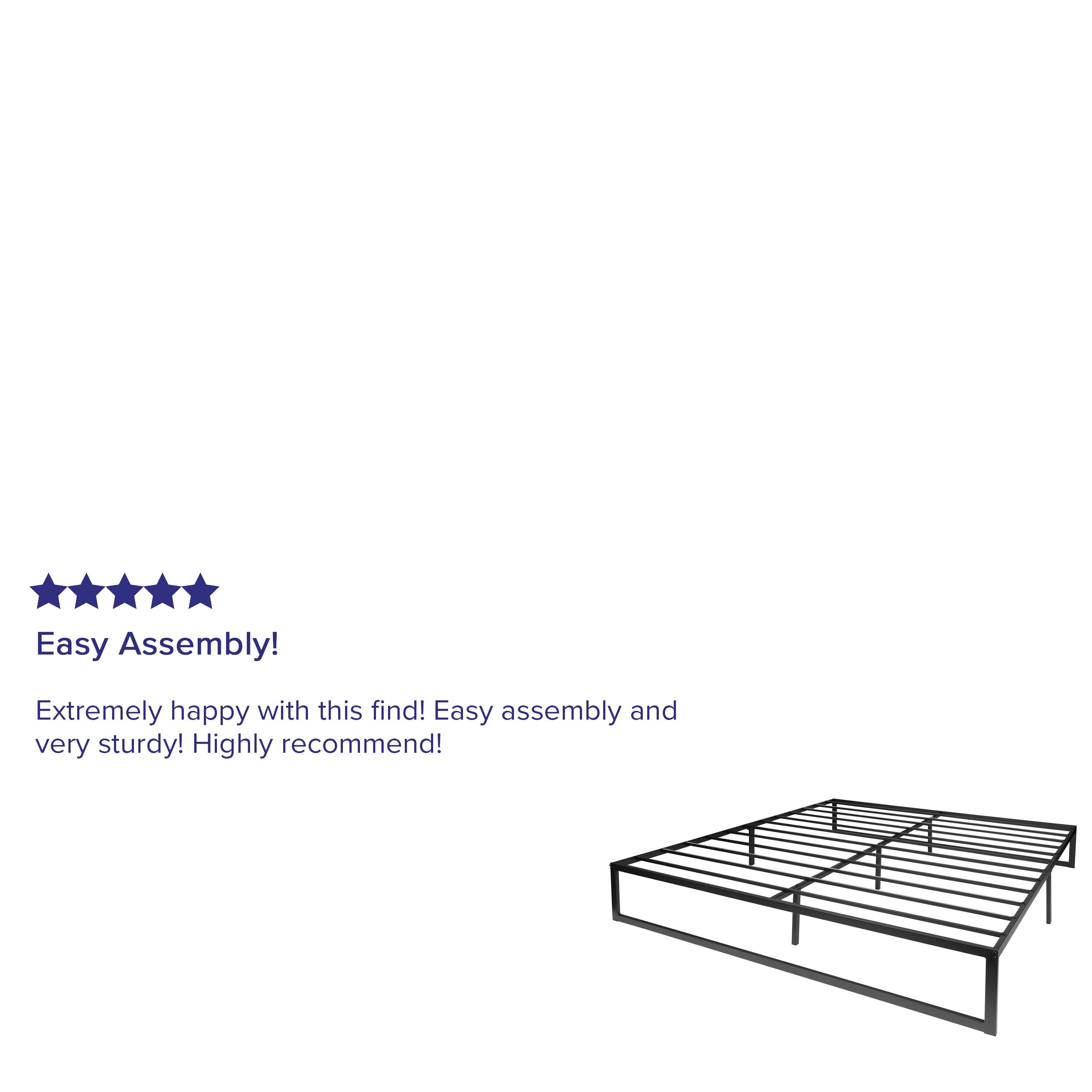 Alt View 14. Alamont Home - 14 Inch Metal Platform Bed Frame - No Box Spring Needed with Steel Slat Support and Quick Lock Functionality - Black.
