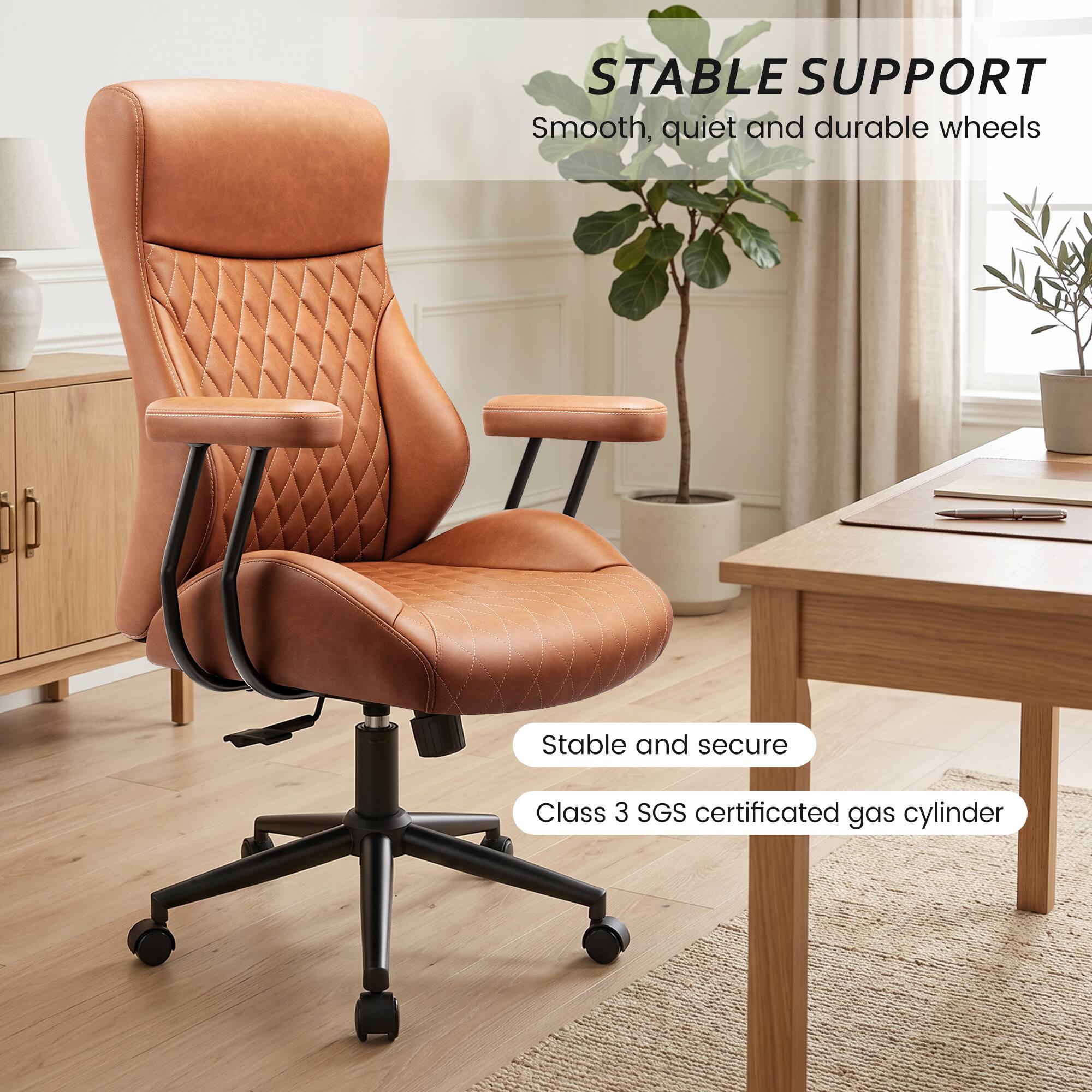 STABLE SUPPORT  
Smooth, quiet and durable wheels  

Stable and secure  
Class 3 SGS certificated gas cylinder