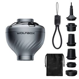 WOLFBOX - Electric Air Pump, Portable Inflator and Deflator with 5 Nozzles, Battery-Free Design for Air Mattresses, Pool Floats - Silver