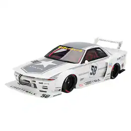 Nissan Skyline GT-R (R32) RHD #58 White with Gray and Graphics "Tokyo Auto Salon (TAS) 2025" 1/18 Model Car by Top Speed