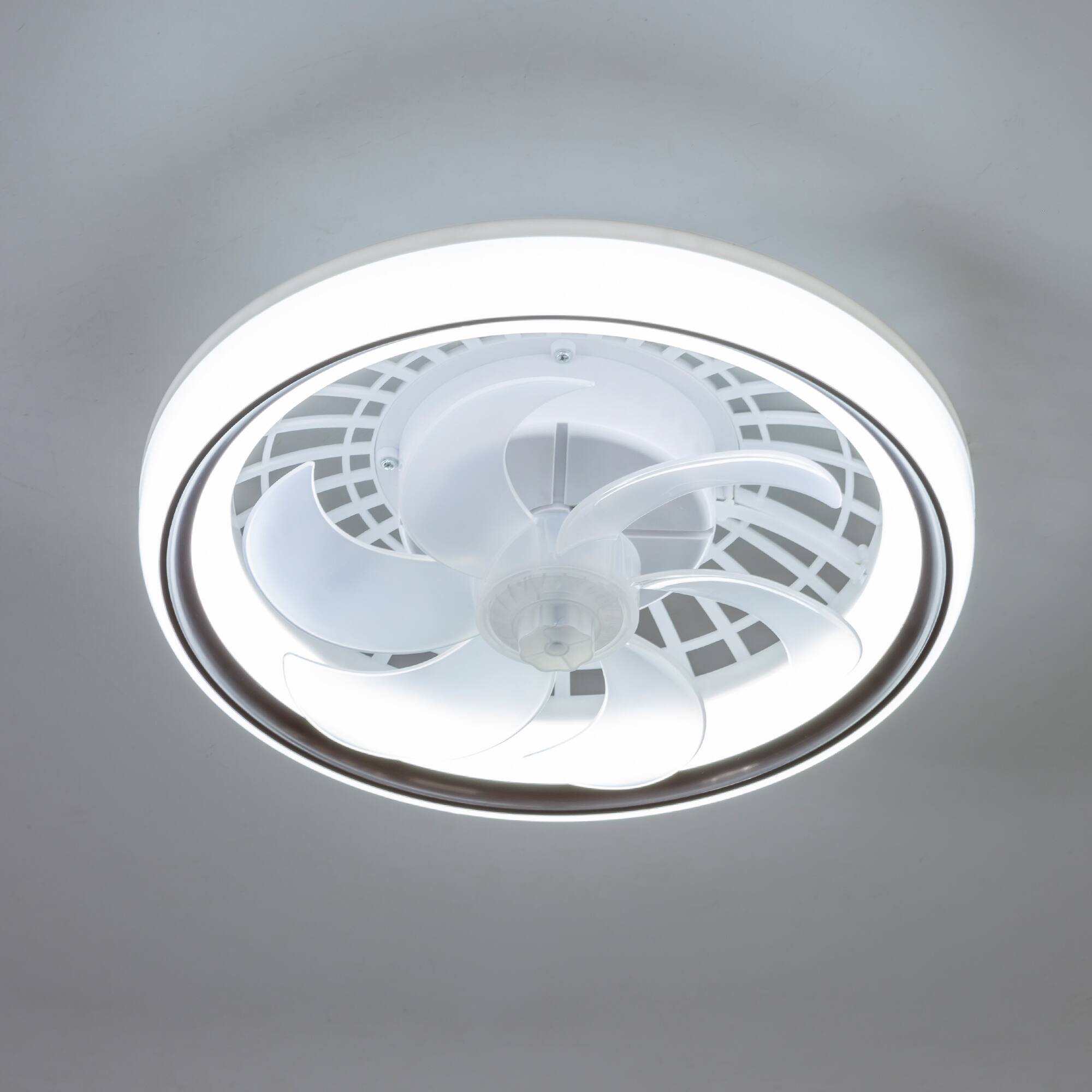 Alt View 7. Breezary - 13-Inch Multi-Directional Ceiling Fan, 3-Color Light, 7 ABS Blades, DC Motor, 6-Speed Remote & Memory Function - Matte White.