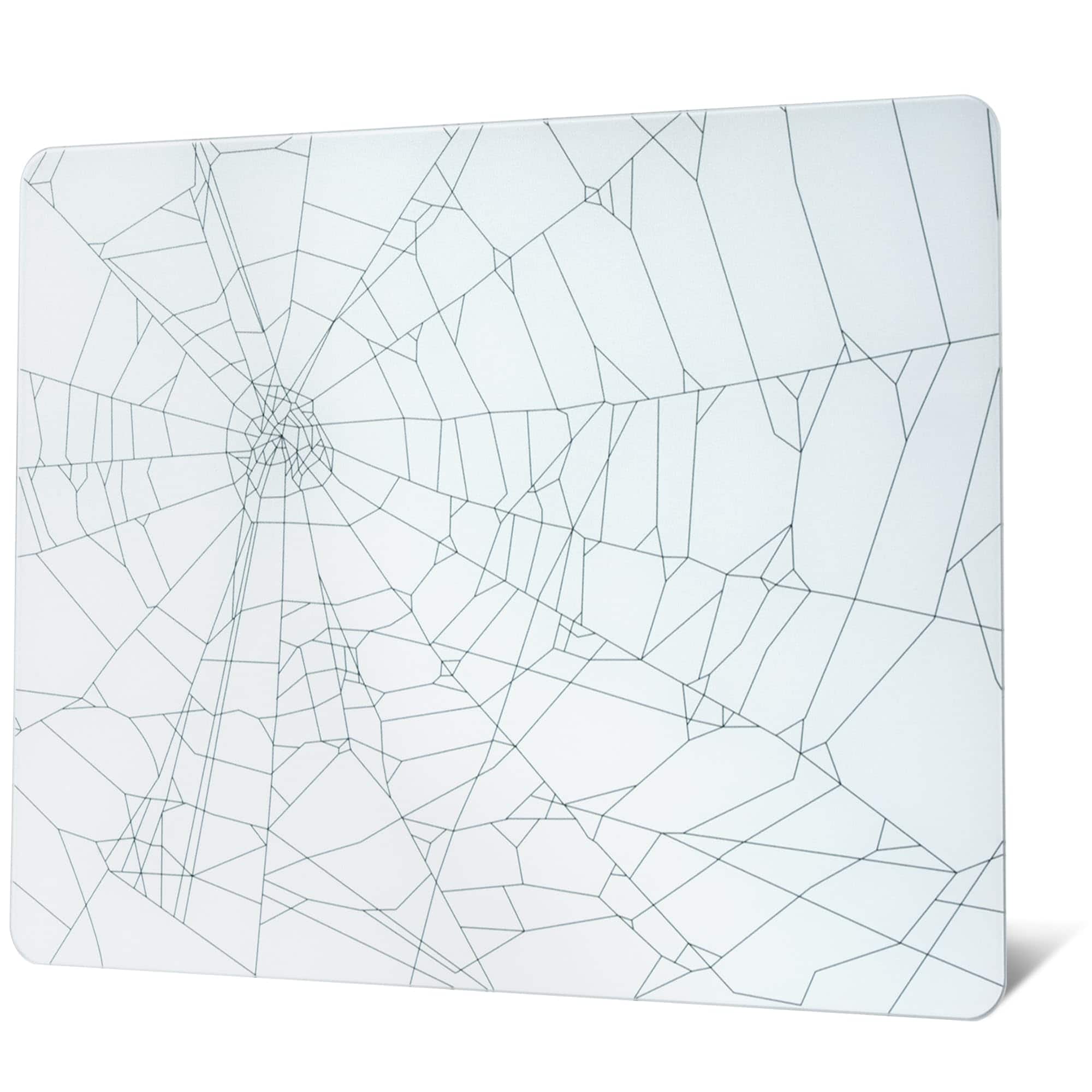 Frangdom - 410x310mm Glass Gaming Mouse Pad Hard Surface Precision Speed Control - White(Spider Webs)