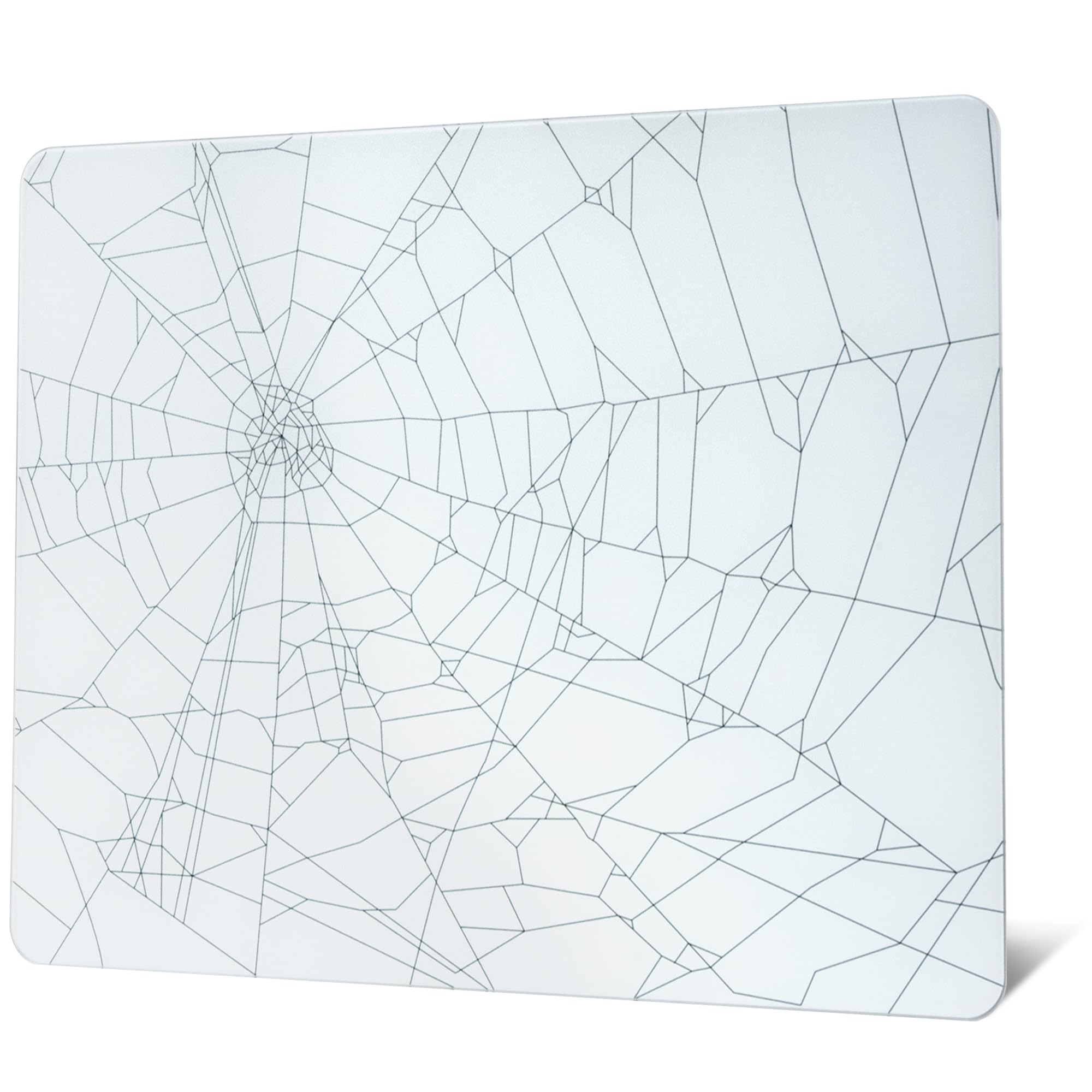 Front. Frangdom - 410x310mm Glass Gaming Mouse Pad Hard Surface Precision Speed Control - White(Spider Webs).