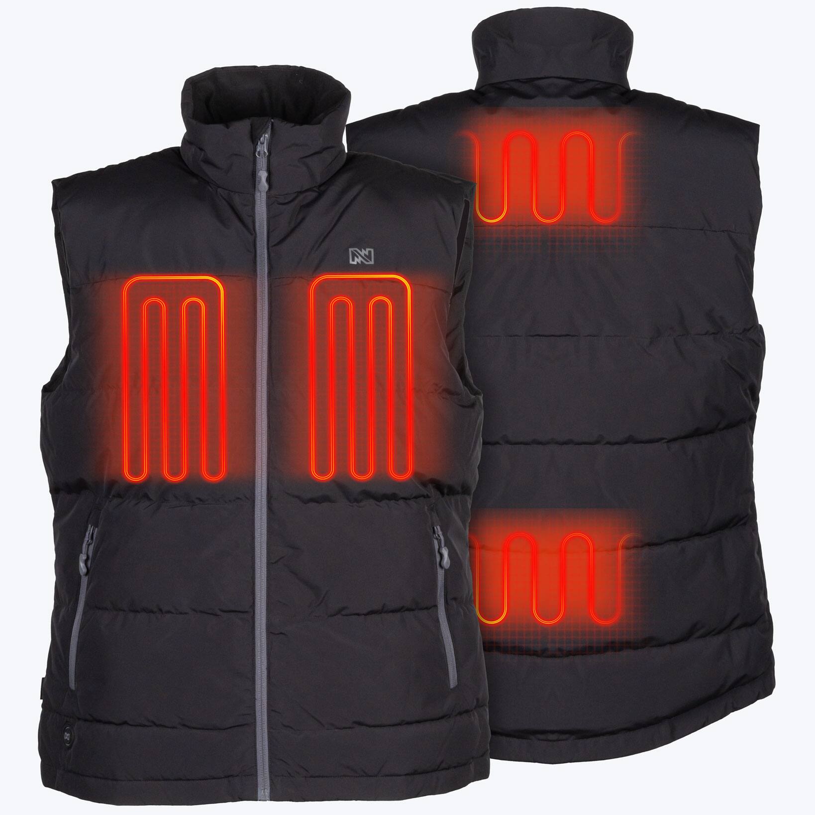 Angle. Mobile Warming - Men's Crest 2.0 Down Heated Vest - Black.