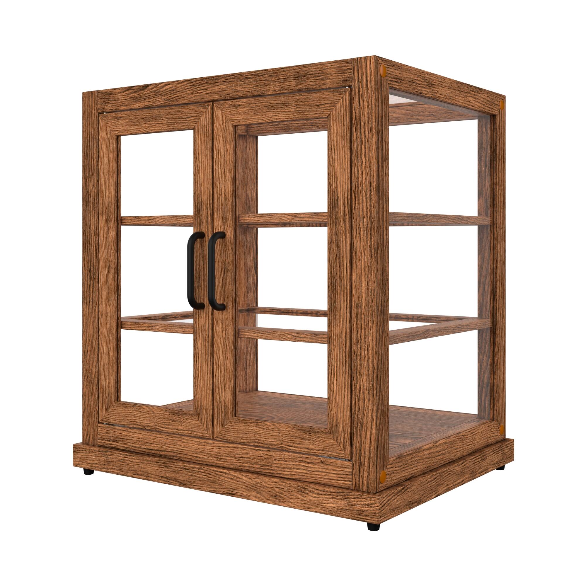 Alt View 6. Koolmore - 25 In. Artisan Wooden Bakery Display Upright Case, Dark color - Dark ash wood color.