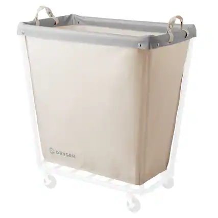 Front. Dryser - Replacement Round Canvas Bag for Laundry Hamper - White.