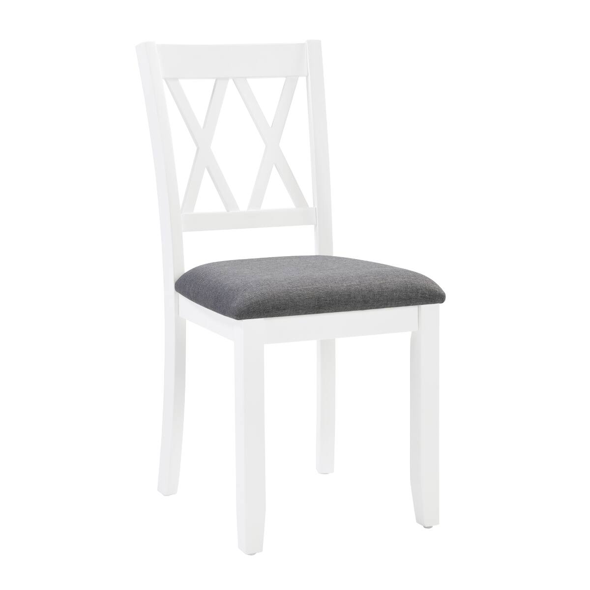 Alt View 7. Loheer - Loheer 7 Piece Dining Set, Grey and White Dining Table Set for 6, Rectangular Wood Table with Upholstered Chairs - Grey and White.