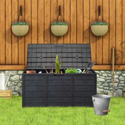 Alt View 6. Winado - 75 GAL UV Resistant Resin Deck In/Outdoor Storage Box for Patio Cushion Tools - Black.