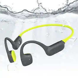 PRIMEPLUS - Bone Conduction Headphones, IPX8 Waterproof Open-Ear Bluetooth 6.0 Swimming Headset Wireless, Sports Wireless Earbuds - Green
