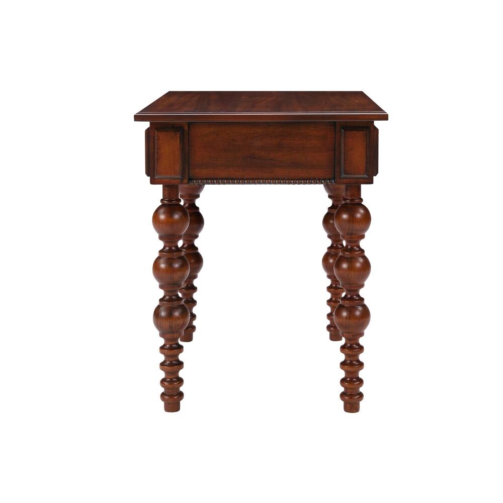 Alt View 8. Loheer - Loheer Solid Wood End Table with Drawer, Vintage Narrow Sofa Side Table for Living Room, Walnut - Walnut.