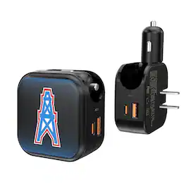 Keyscaper - Houston Oilers 2-in-1 USB A/C Charger - Black
