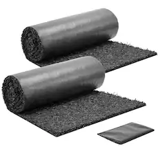 Front. VEVOR - Rubber Mulch Mat Roll, 2 Rolls 96 x 24 in Recycled Rubber Mulch Mat, 0.5 Thick Cuttable, Reduced Weed Growth - Black.