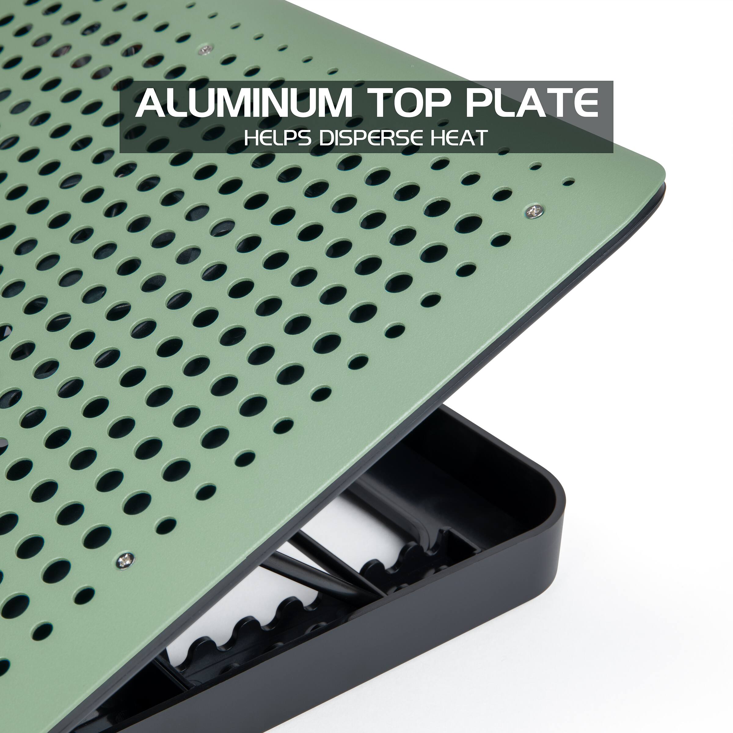 ALUMINUM TOP PLATE  
HELPS DISPERSE HEAT