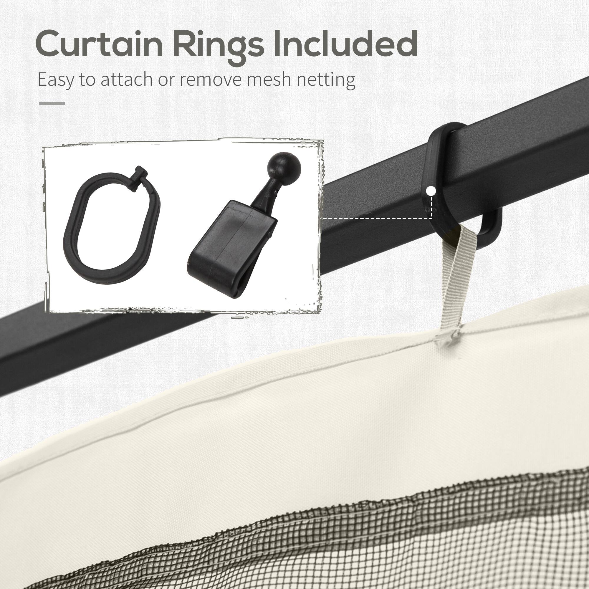 Curtain Rings Included
Easy to attach or remove mesh netting