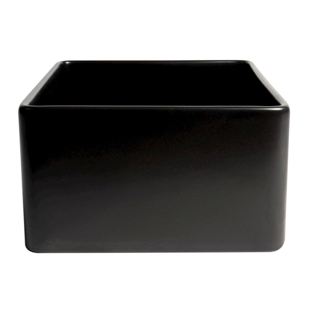 Alt View 5. Alfi - ALFI brand Black Matte Smooth Apron 24 x 18 Single Bowl Fireclay Farm Sink - Black.