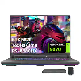 ASUS - ROG Strix G16 16" Gaming Laptop,GeForce RTX 5070,Ryzen 9 8940HX,64GB DDR5,2TB SSD+288GB Dock Set,Win 11 Pro - Gray
