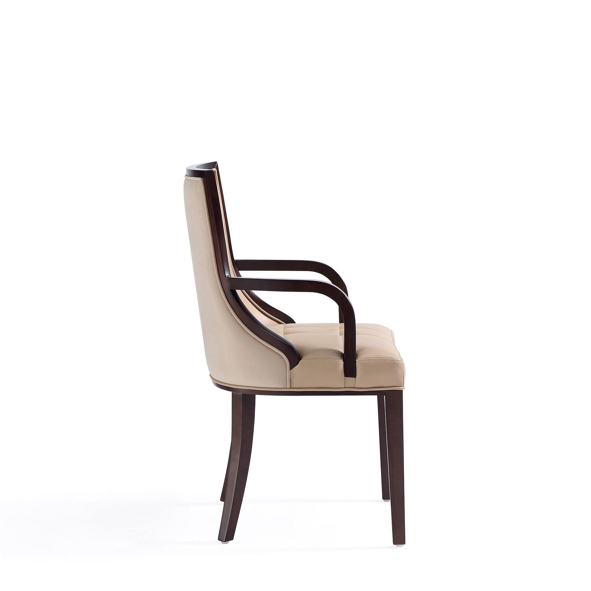 Alt View 1. Manhattan Comfort - Fifth Avenue Traditional Wood Upholstered Dining Chair - Tan.