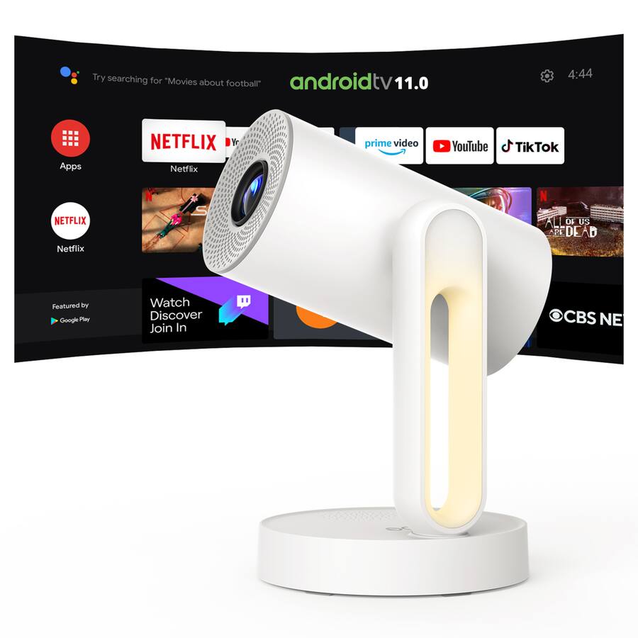 Etoe ETOE Starfish Plus 4K HDR Portable Projector, Android TV Google Netflix ...