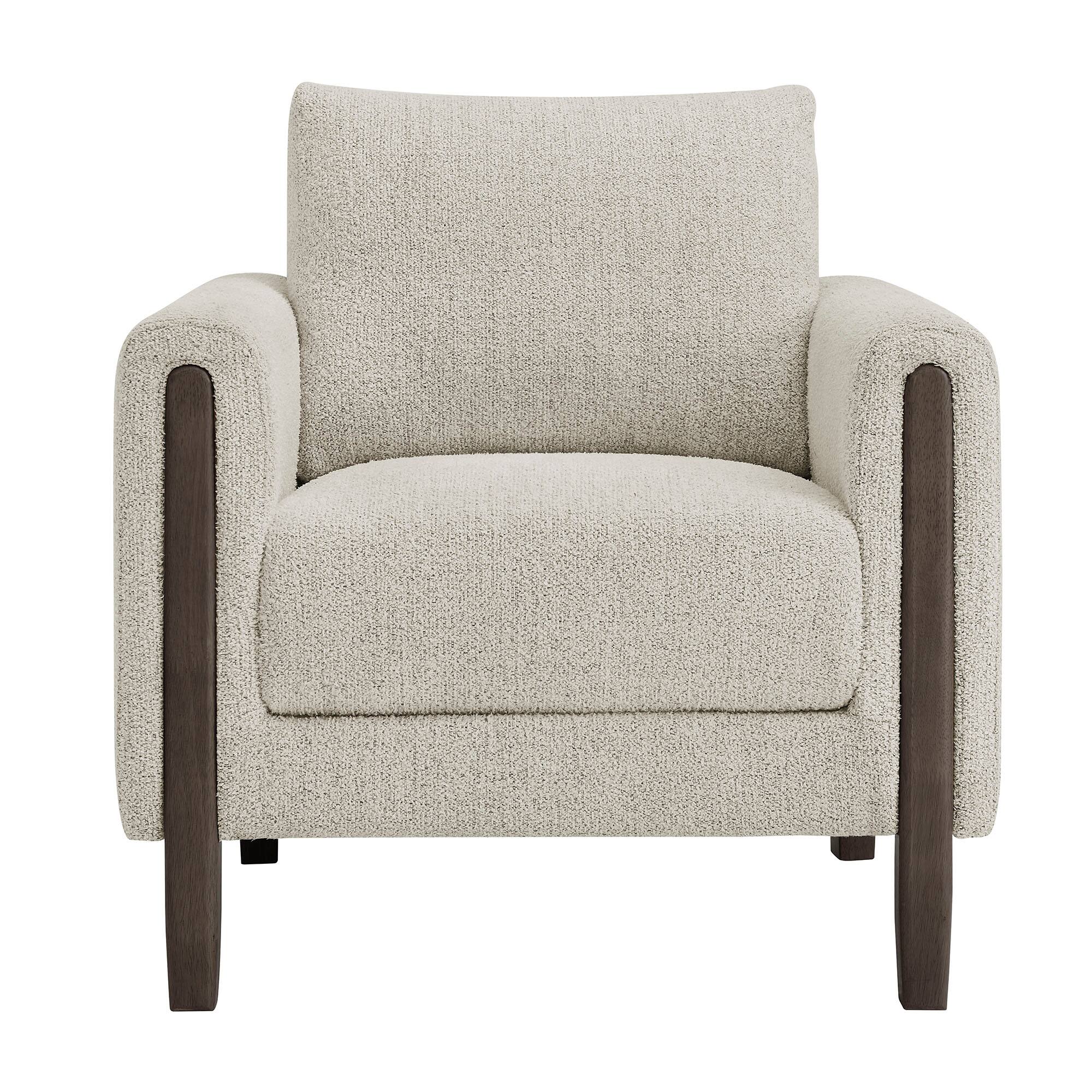 Alt View 4. Modway - Hawken Boucle Fabric Accent Armchair by Modway - Parchment Espresso.