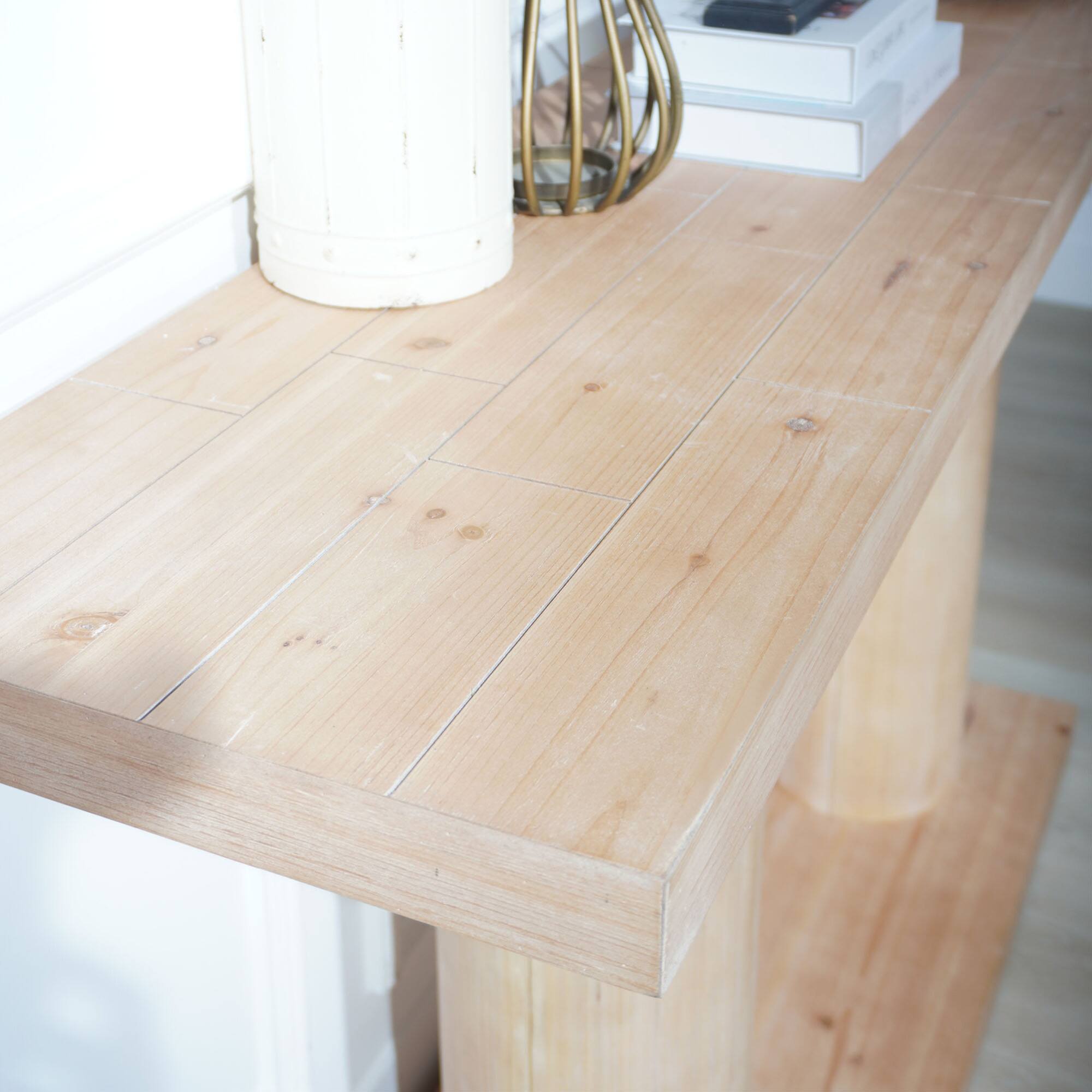 Alt View 2. GOODSILO - Modern Minimalist Console Table with Column Pedestal Design - Elegant Entryway and Living Room Furniture Piece - Multi.