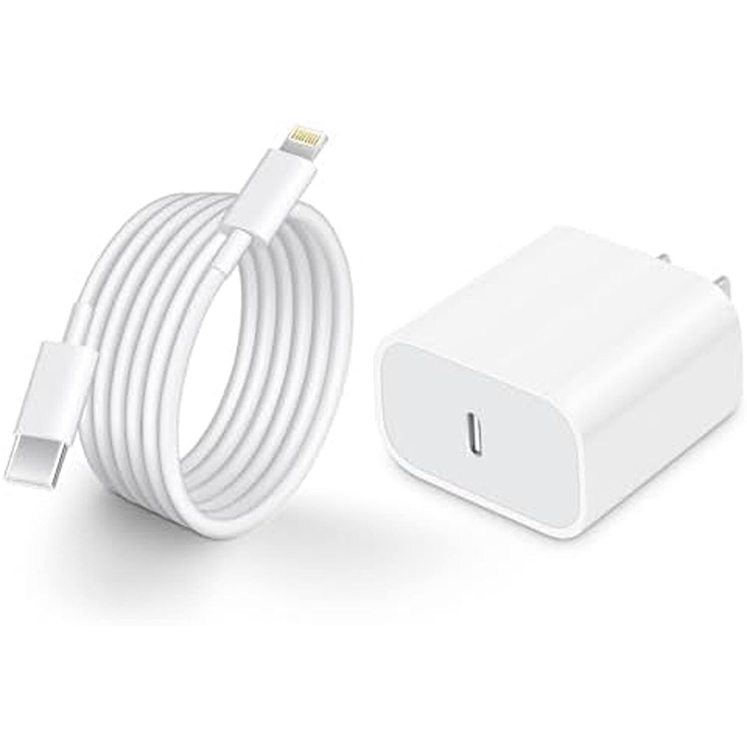 Back. MOSZAR LLC - 4-Pack 20W USB-C Fast Charger with 6Ft Cable for iPhone 14/13/12/11 - White.