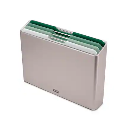 Front. Joseph Joseph - Folio 4-piece Large Cutting Board Set with Case - Sage.